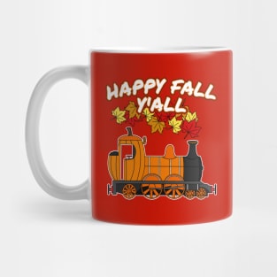 Happy Fall Y'All Steam Train Pumpkin Railroad Trains Mug